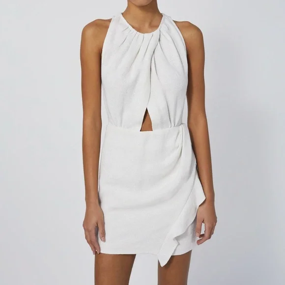 IRO Yasmina White/silver Asymmetrical Cutout
Mini Dress size 6 - Picture 1 of 10